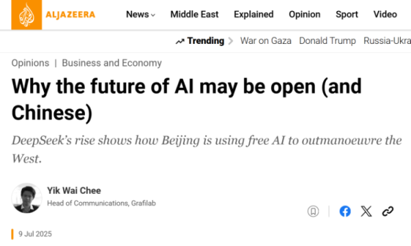 外媒：“东谈主工智能的改日属于中国”